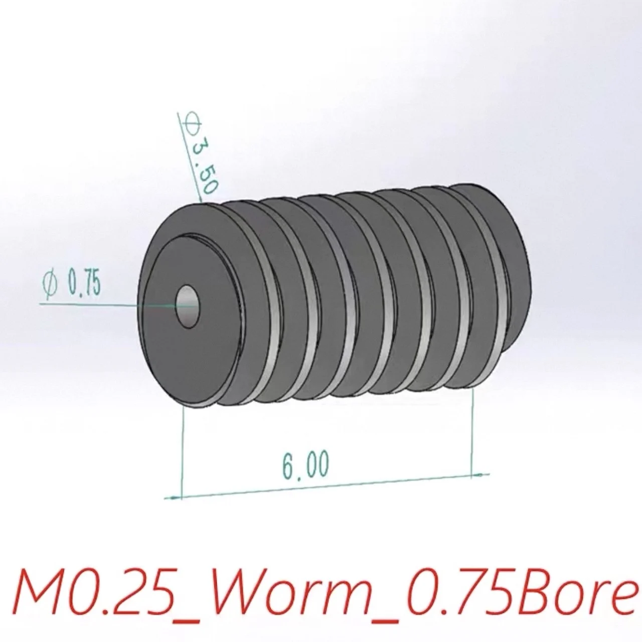 0.8mm M0.25 Motor Shaft Plastic Worm Gear for Mini Model Aircraft Remote Control Car Low-Noise Deceleration Gear