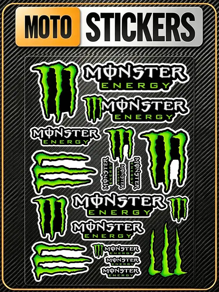 

Водонепроницаемые светоотражающие наклейки Monster Energy для различных поверхностей: для авто, мотоциклов, шлемов, холодильников, бутылок с водой