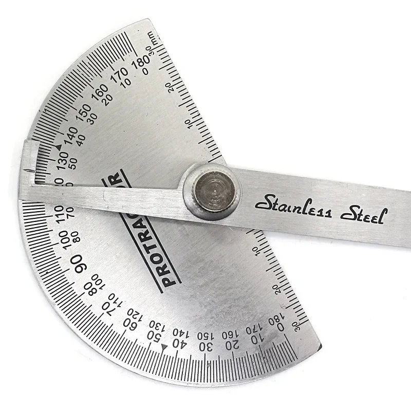 0-180 Simple Protractor Protractor Ruler 180 Degree Steel Angle Ruler Woodworking Dividing Gauge Protractor 150mm