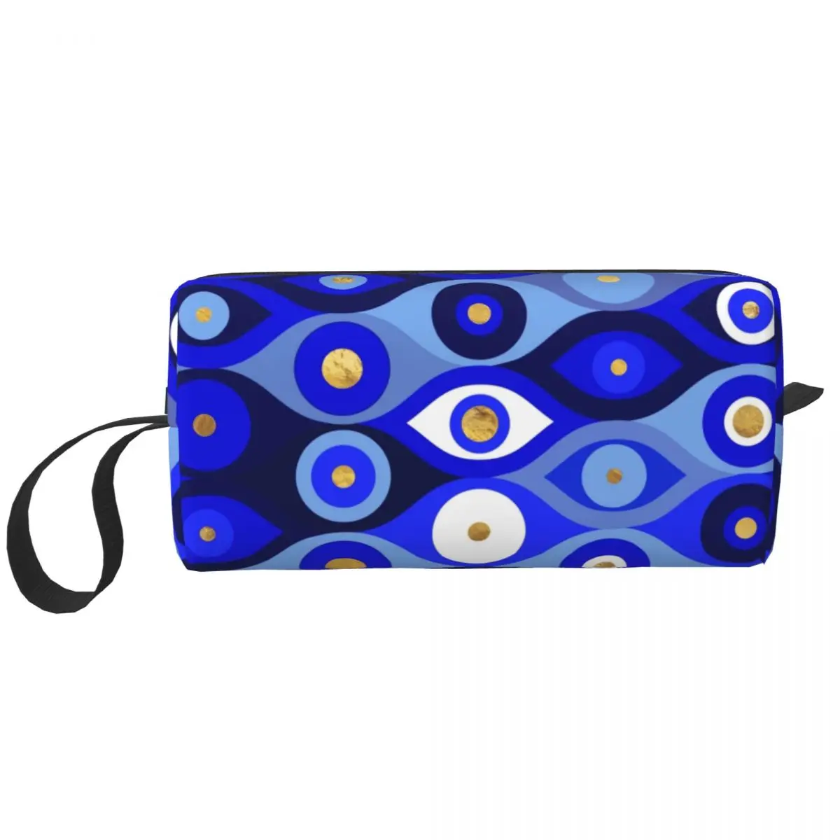 Greek Matiasma Evil Eye Blues Cosmetic Bag for Women Makeup Bags Greek Amulet Nazar Travel Daily Toiletry Bag Organizer Pouch