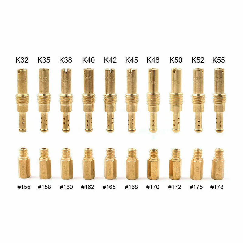 20 Pcs Carburetor Main Jet Kit Slow/Pilot Jet Kit Universal For Keihin PWK CVK FCR-MX PJ PWM Motorcycle Accessories