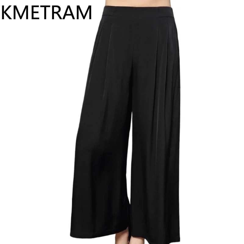 

Шелковые женские брюки KMETRAM из 90% тутового шелка, повседневные свободные брюки, летние широкие брюки из натурального шелка, женская одежда 2026, Pantalones