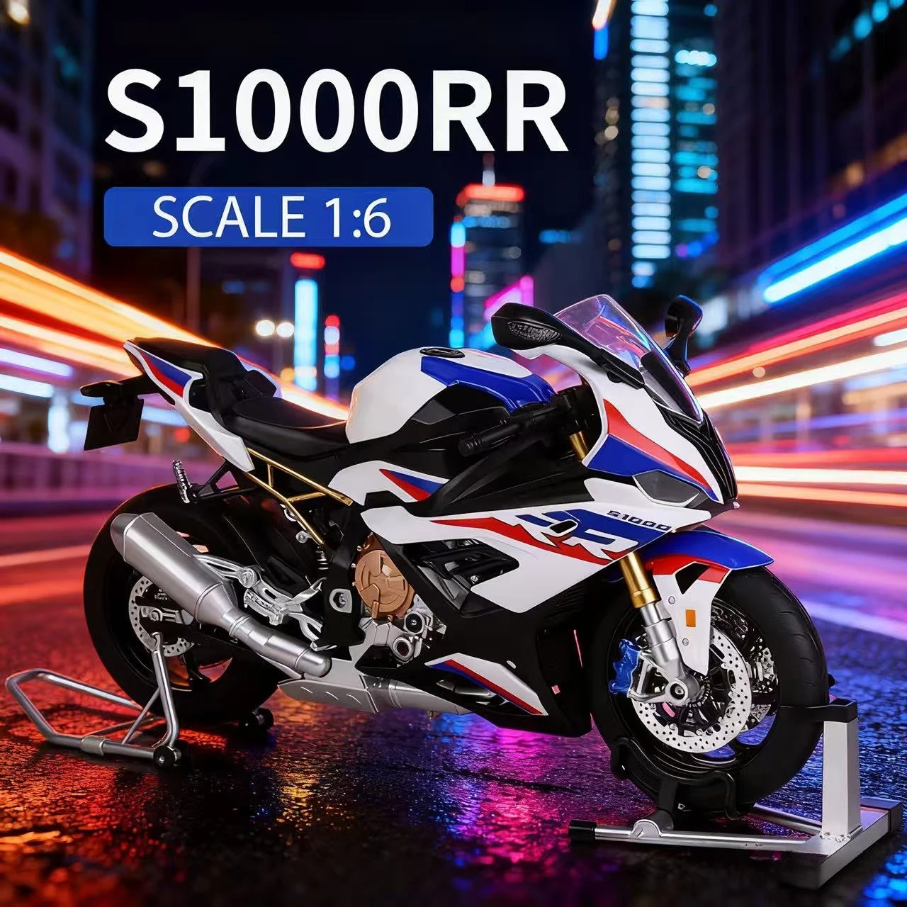 

1:6 Buma RR1000 Spray Edition alloy motorcycle model,with sound and light effects, figurine, miniature motorcycle,Miniature toys