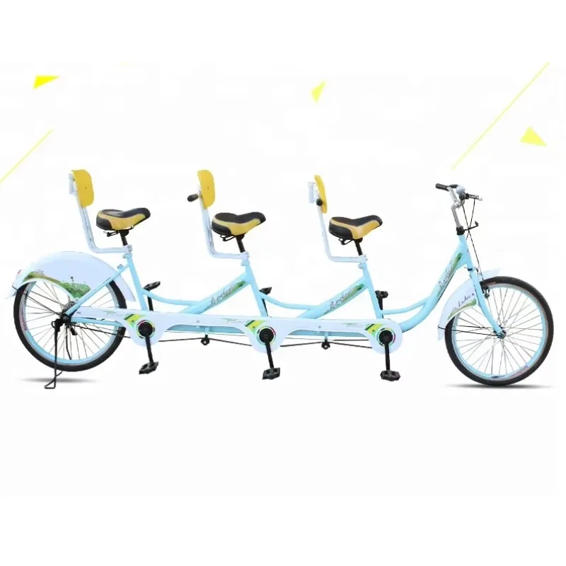 tandem Bike with Three Seats for Funny Sightseeing Tour and Cycling