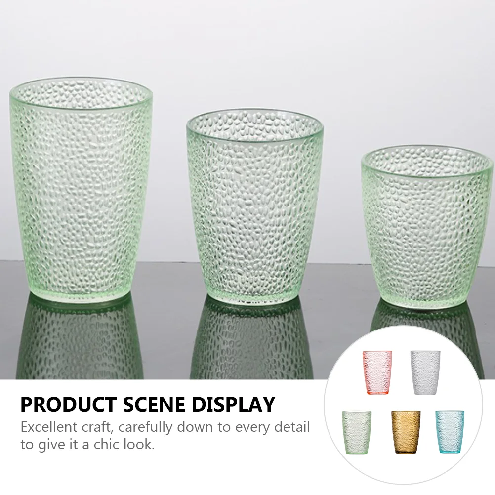 5 Pcs Party Beer Mug Acrylic Cup Drink Clear Colored Stemless Glasses Juice Water Coffee Mugs