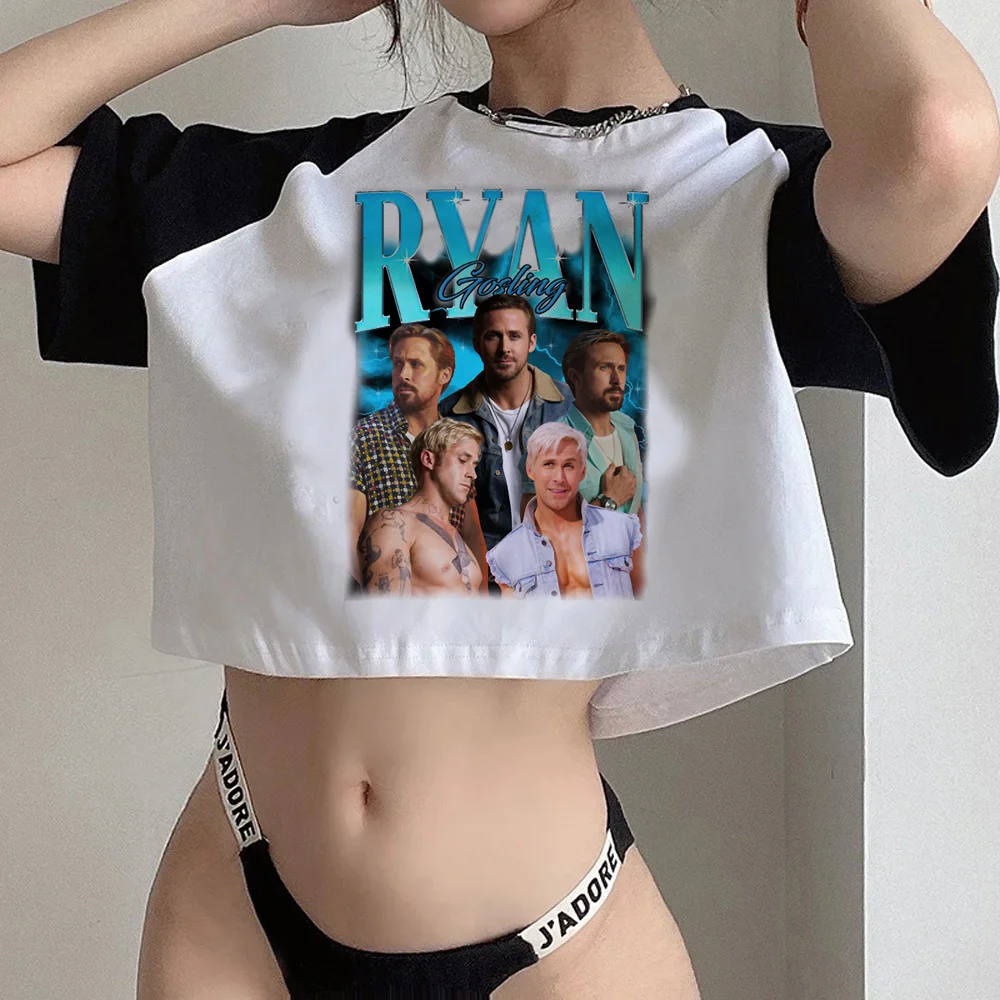 Ryan Gosling graphic fairycore crop top Woman cyber y2k aesthetic Kawaii t-shirts clothing
