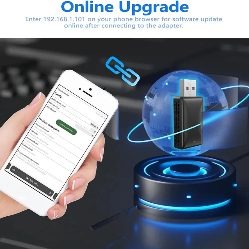 Adaptateur sans fil Android Auto et adaptateur Carplay sans fil, Plug and Play, dongle de voiture Abrts filaire à Carplay sans fil, 2 en 1