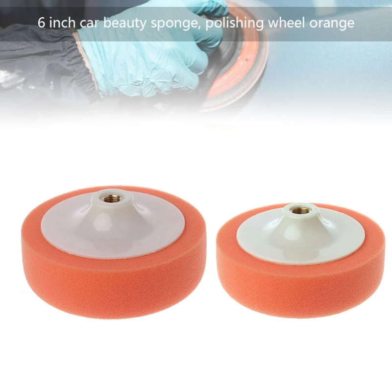 6 Inch 15cm Auto Car Polishing Buffing Polishing Pad Sponge Wheel Waxing Orange