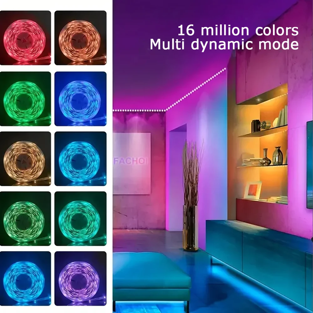 LED Strip Light RGB Color Pickup Color Changing DC 12V Light Strip Set Suitable For Room Decoration LED Strip Light