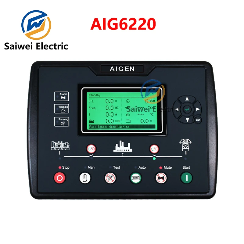 LIXiSE AIG6220 Auto Mains Failure Controller Diesel Gas Genset LCD Cloud Remote Monitoring Control Unit