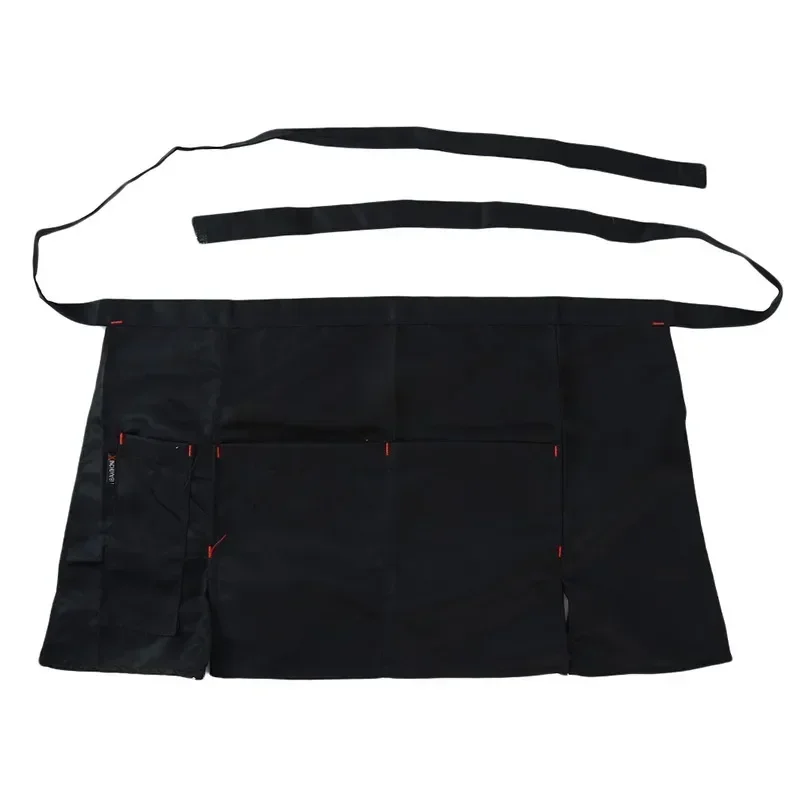 Waiter Black Apron Pocket Short Waterproof Waist Apron Catering Baking Bar Hotel Shop Chef Man Women Kitchen Cleaning Working