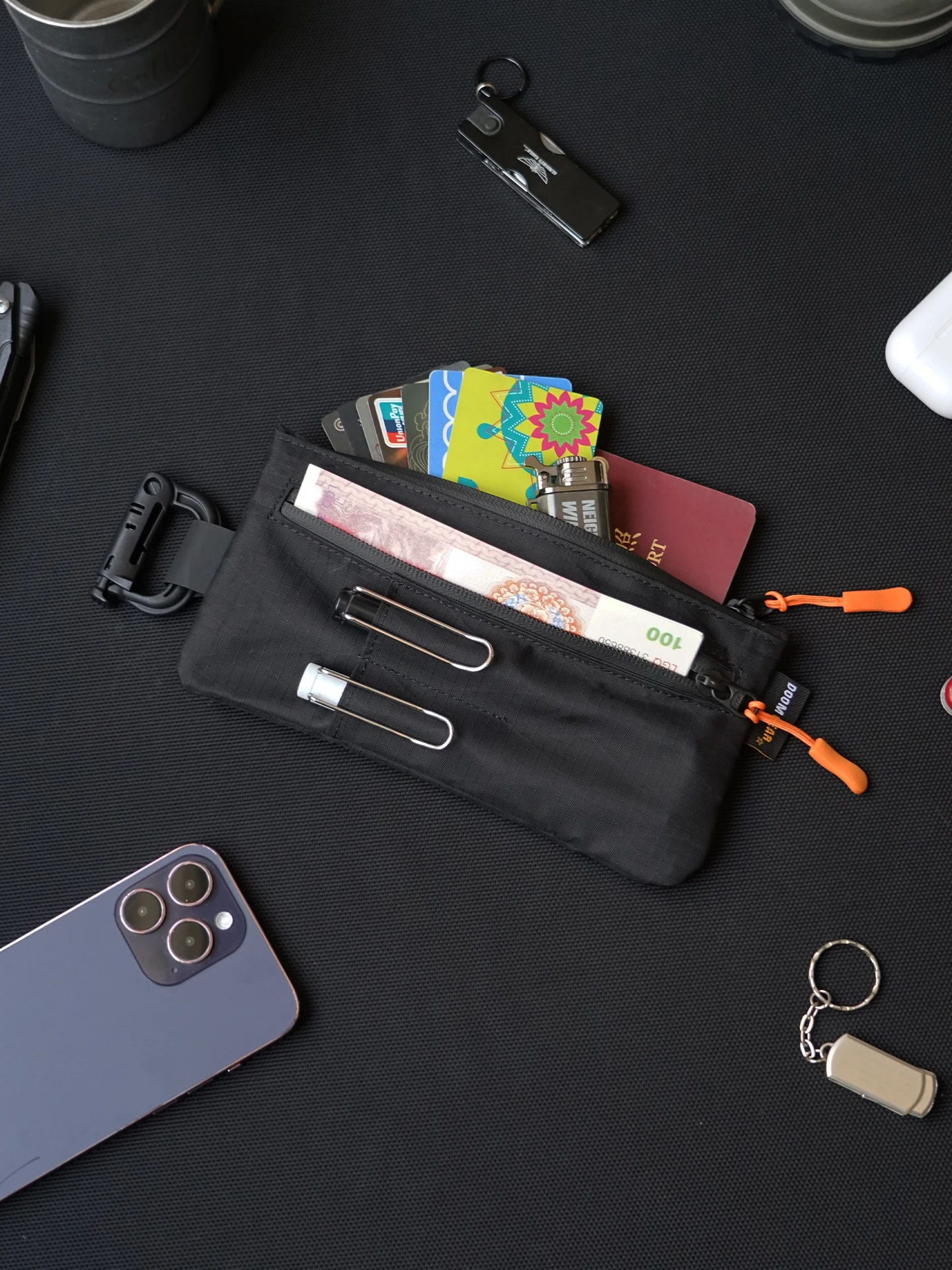 

Длинный легкий водонепроницаемый кошелек для паспорта мобильного телефона, большая мужская сумка емкости, прочный нейлоновый материал с держателем для карт