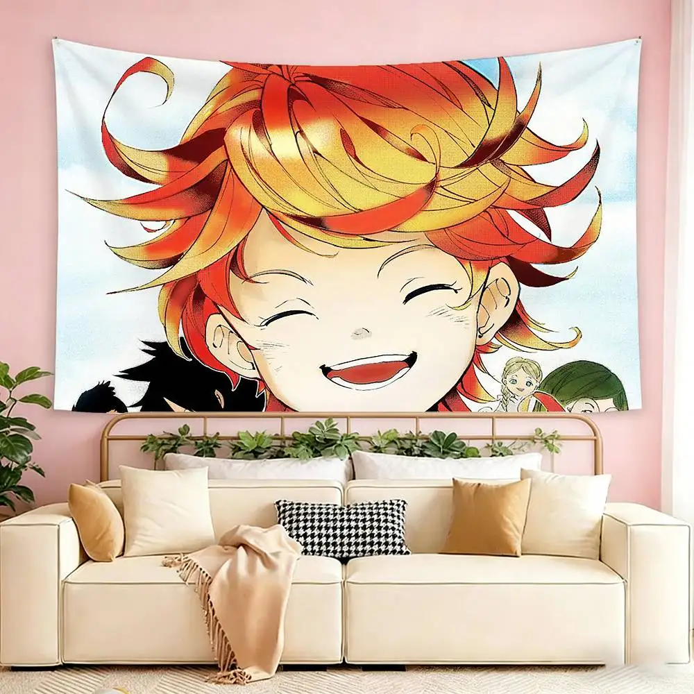 T-The Promised Neverland   Flags Wall Hanging Tapestry Outdoor Garage Room Decorative flag Background Blanket