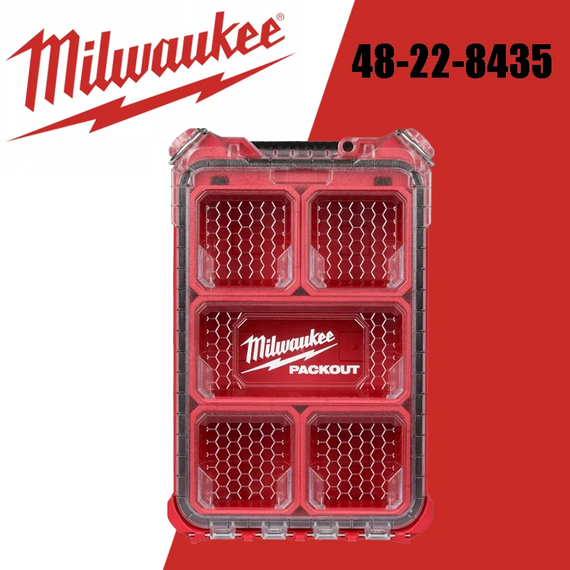 Milwaukee 48-22-8435 PACKOUT Tool Deposit Box 5 Compartments Small Parts Storage Organizer Box