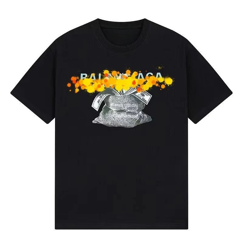 

Новинка лета 2025 года, хлопковая футболка с принтом для мужчин и женщин, свободная дышащая пара, универсальный прилив