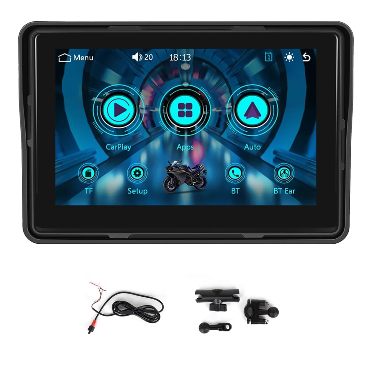 

Мотоциклетный GPS-навигатор, беспроводной Carplay Android, автоматический экран, портативный мотоциклетный монитор, IP67, водонепроницаемый