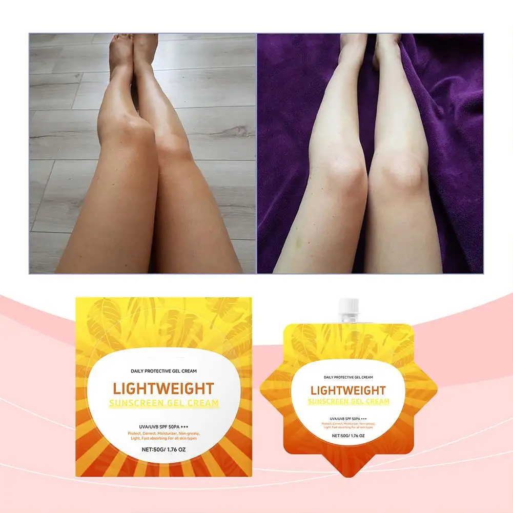 

Легкий солнцезащитный гель SPF 50 г +++ – Нежирный, солнцезащитный крем для всех типов кожи, ежедневные путешествия L7X8