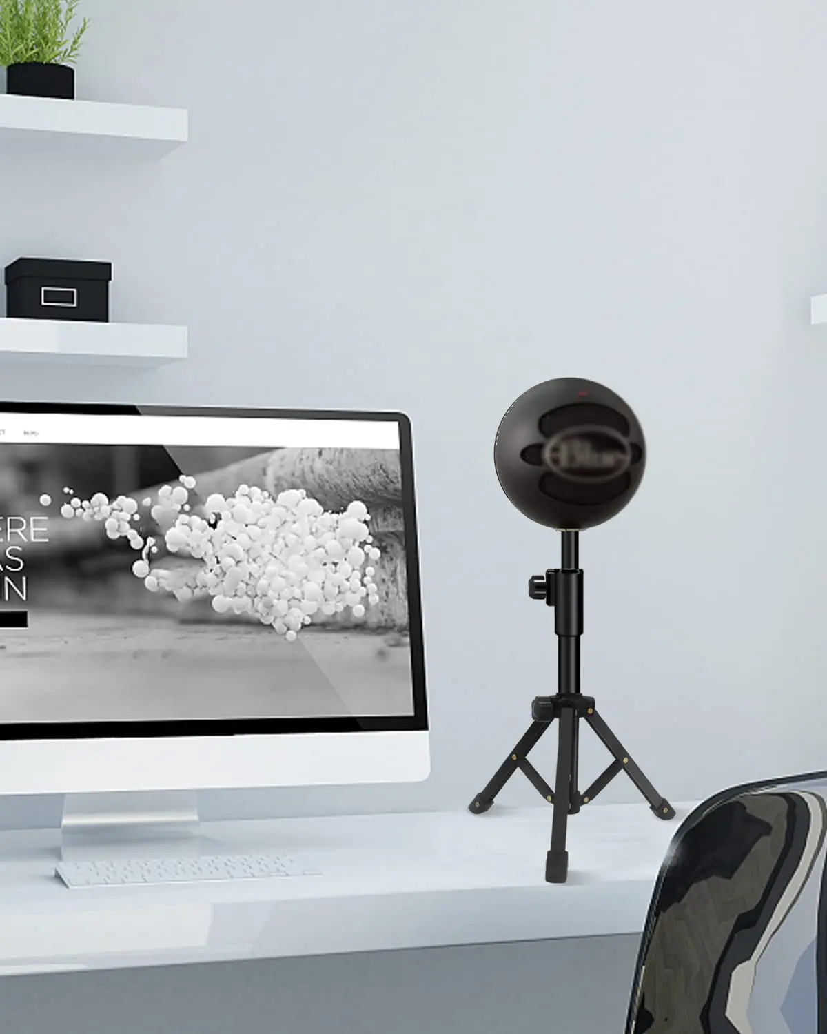 حامل ميكروفون محمول قابل للتعديل مع حامل ثلاثي القوائم لسطح الطاولة مع حامل مشبك ميكروفون لـ SM58، SM57، Samson