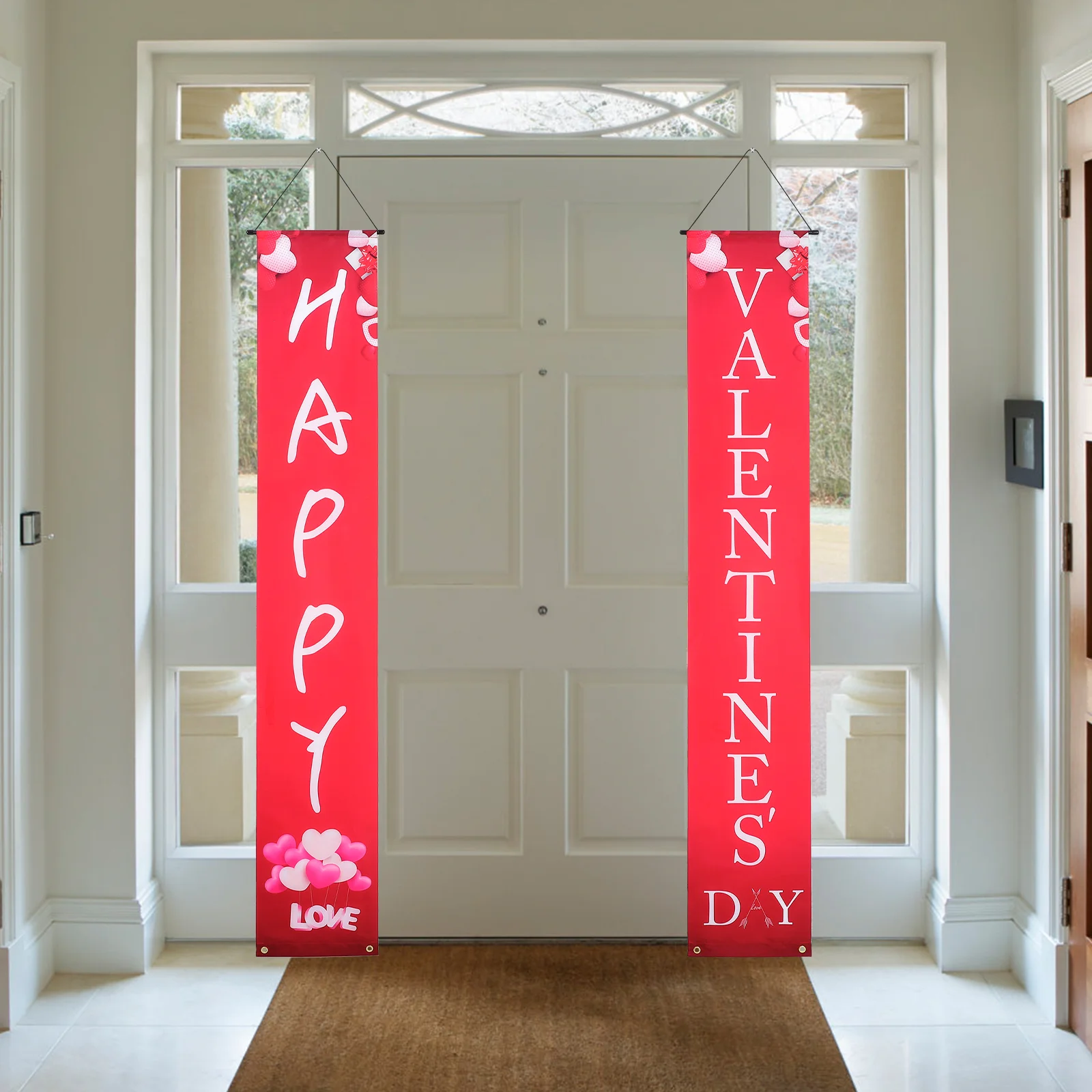 Curtain for Door Valentines Day Banner Party Hanging Ornament Decorative Couplet Porch Household