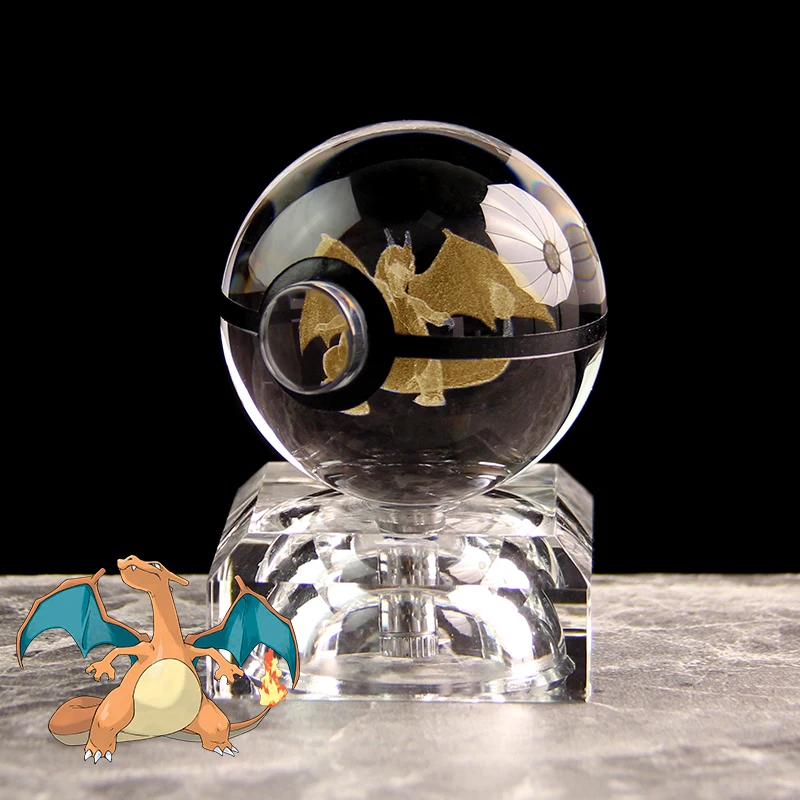 Pokemon Crystal Ball Speelgoed, Charizard Pocket Monster, Handgemaakt Model, Anime Karakter, Verjaardagscadeaus, 5cm, Drop Shipping