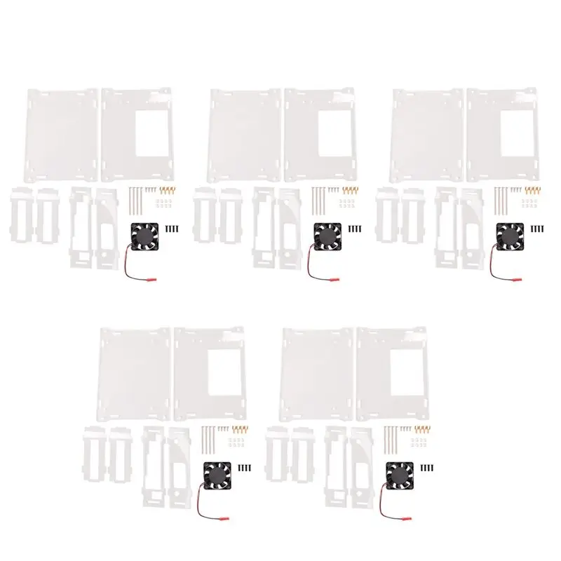 M51K-5X For Jetson Nano B01 A02 2GB Acrylic Case Development Board Universal Protective Shell With Cooling Fan
