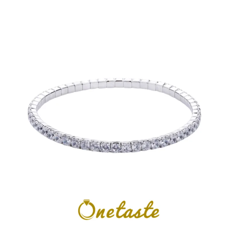 

925 Sterling Silver Cubic Zirconia Womens Tennis Bracelets Dainty Trendy Jewelry Sparkle Thin Stackable Bracelet Her Love Gift