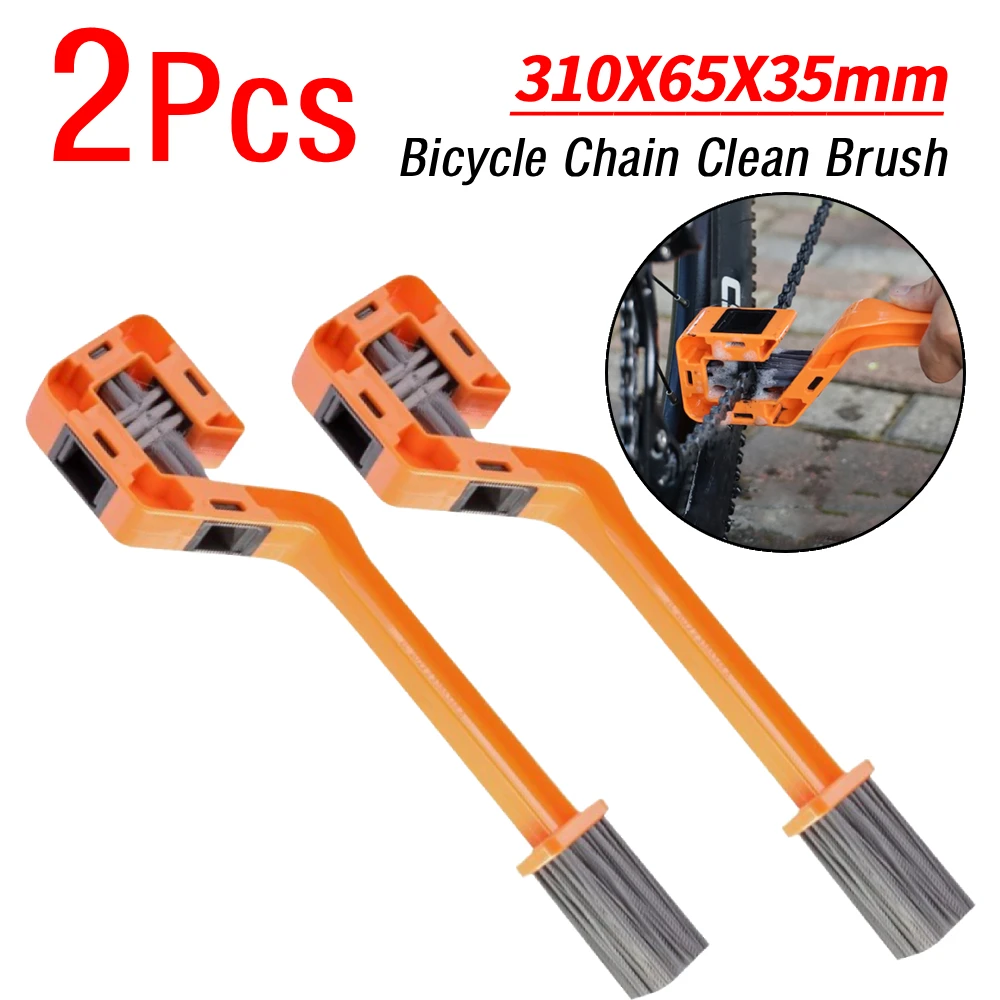 

2Pcs Bicycle Chain Cleaning Brush Double Head Bike Chain Washer Cleaner Multifunction Motorcycle Bike Chain Gear Cleaning Tool