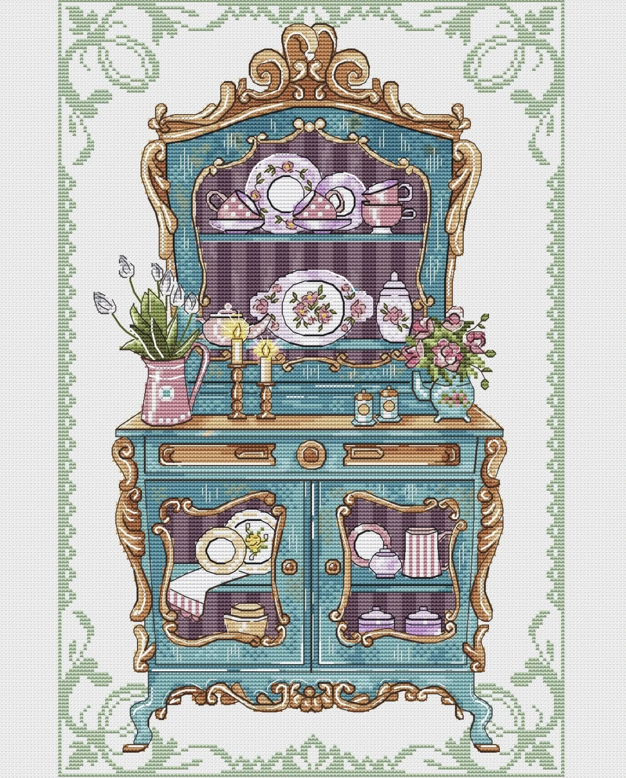 

Kitchen shelves 35-49 DIY needle work Cross Stitch Set Counted Cross Stitch Kit 28ct 14ct 32ct Metallic aida
