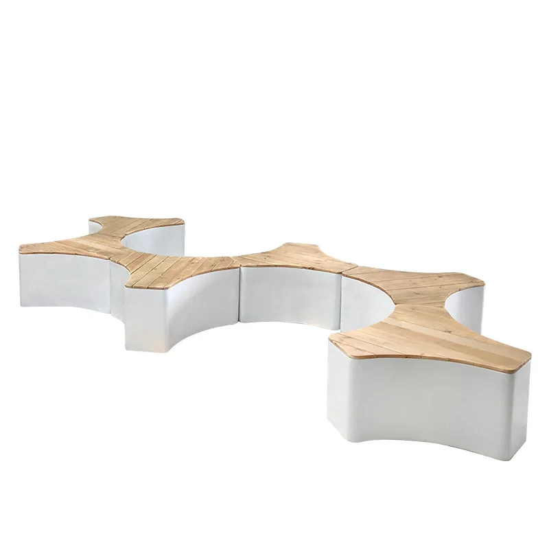 FRP triangular anti-corrosion wood seat outdoor square combination, splicing special-shaped seat