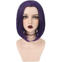 Anime Raven Cosplay Wigs Purple Short Straight Hair Halloween Party Heat Resistant Synthetic Perucas Cosplay Wigs