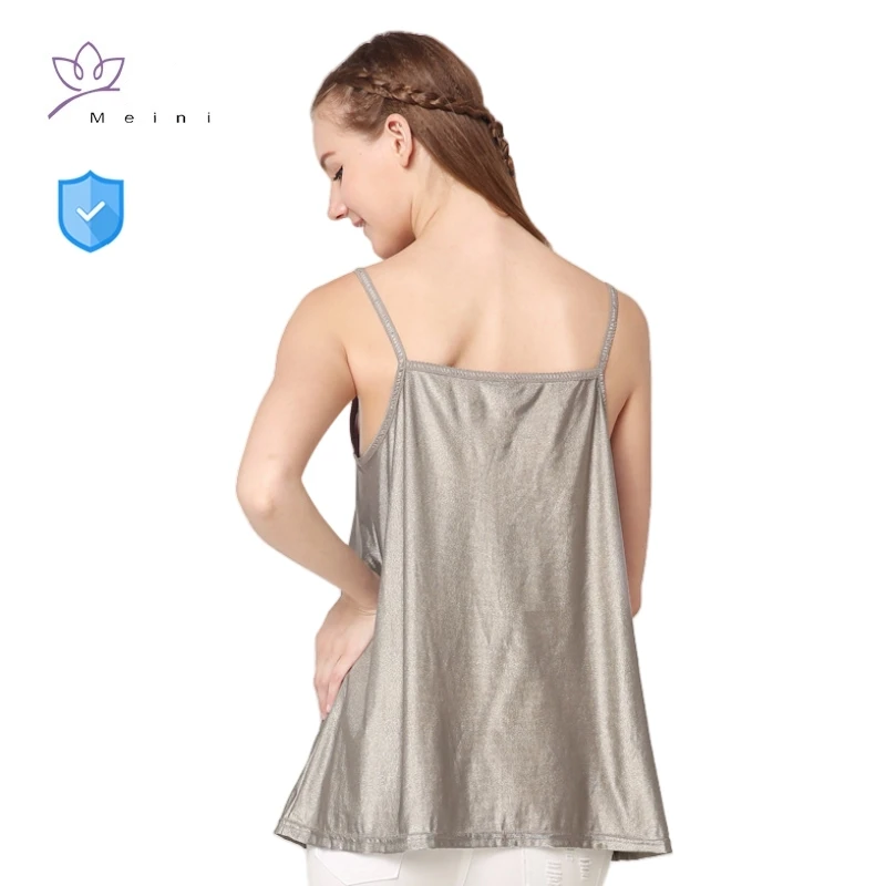 Real electromagnetic radiation protective 100% silver fiber maternity slip dress microwave EMR shielding maternity clothes