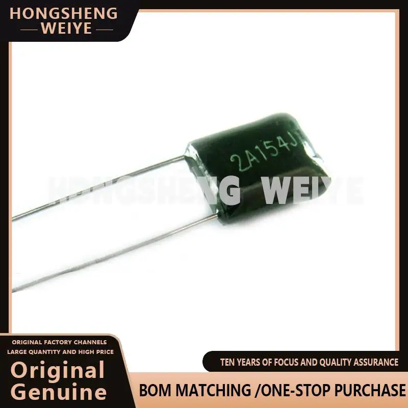 100%new 20pcs Polyester film capacitor 100V 120nF 150nF 220nF 330nF 470nF 2A124J 2A154J 2A224J 2A334J 2A474J