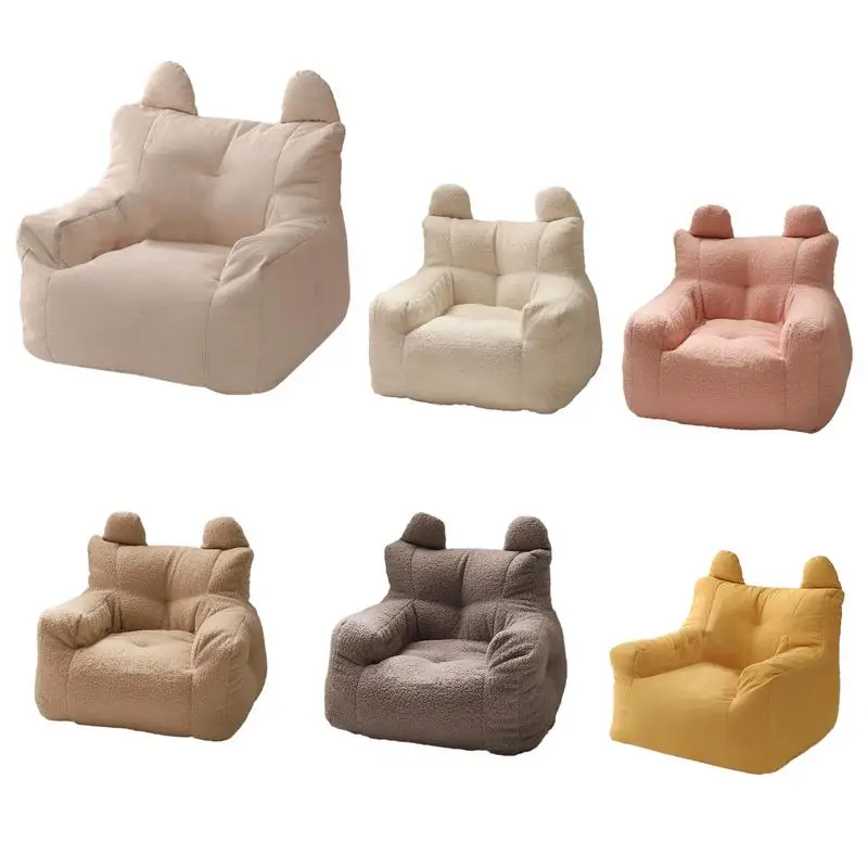 Children's Sofa Baby Reading Lazy Sofa Cotton And Linen Lamb's Wool Fabric Cute Small Sofa Chair Removable And Washable