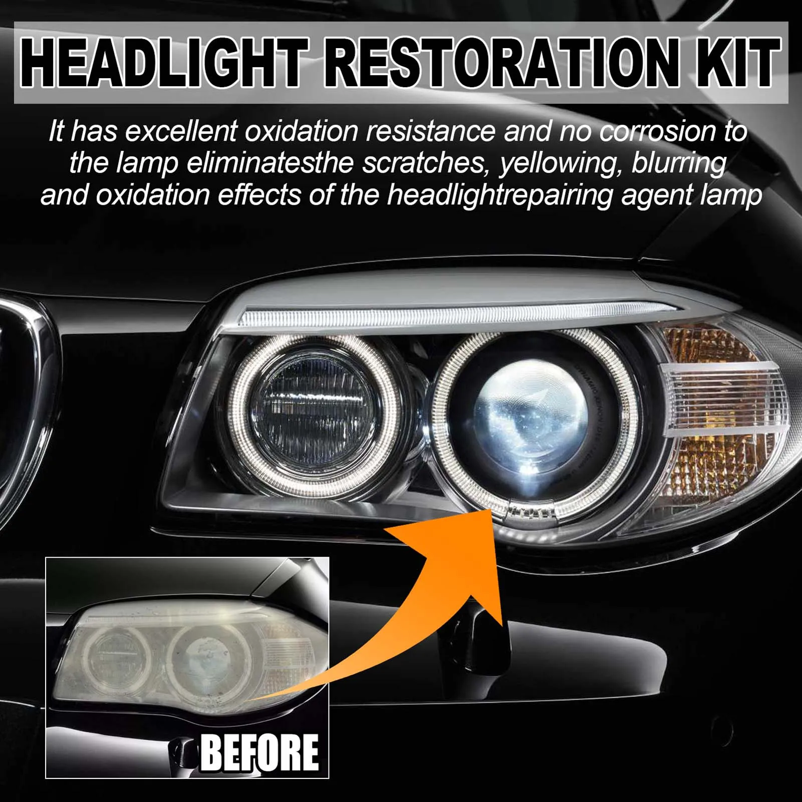 Headlight Restoration Polishing Kits Heavy Duty Headlight Restoration Kit for Plastic Lenses Headlights Taillights