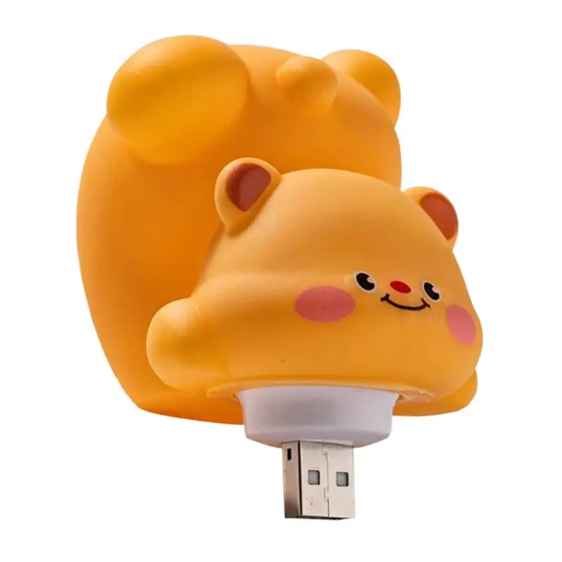 

Bear Night Light Voice Control USB Butter Bear Night Light 7 Color Changing Animal Kids Night Lamp Dimmable Bedside Night Lamp