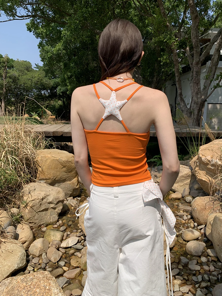 REDDACHiC Star Racerback Top Bubble Rok Vrouwen Set Y2k Gebreid Hemdje Elastische Taille Voering Mini Geruite Rok Zomer Dagelijkse Slijtage