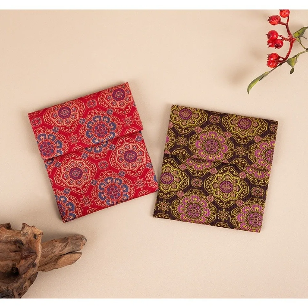 Vintage Style Double Layer Ancient Style Jewelry Bag Exquisite Handmade Zipper Jewelry Bag Cultural Play Storage Travel