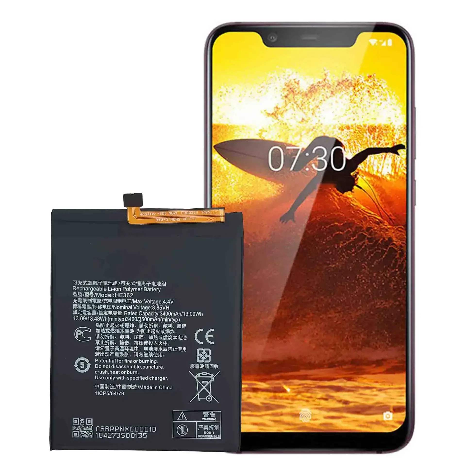 New High Quality Replacement Battery For Nokia 8.1 2018 3.1 Plus HE362 3500mAh Built-in Mobile Phone Battery