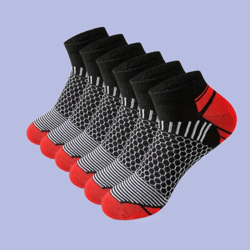 6/12 Pairs Men's Running Casual Sports Socks Waist Honeycomb Design Socks Gift New Spring Top Quality Short Athletic Ankle Socks