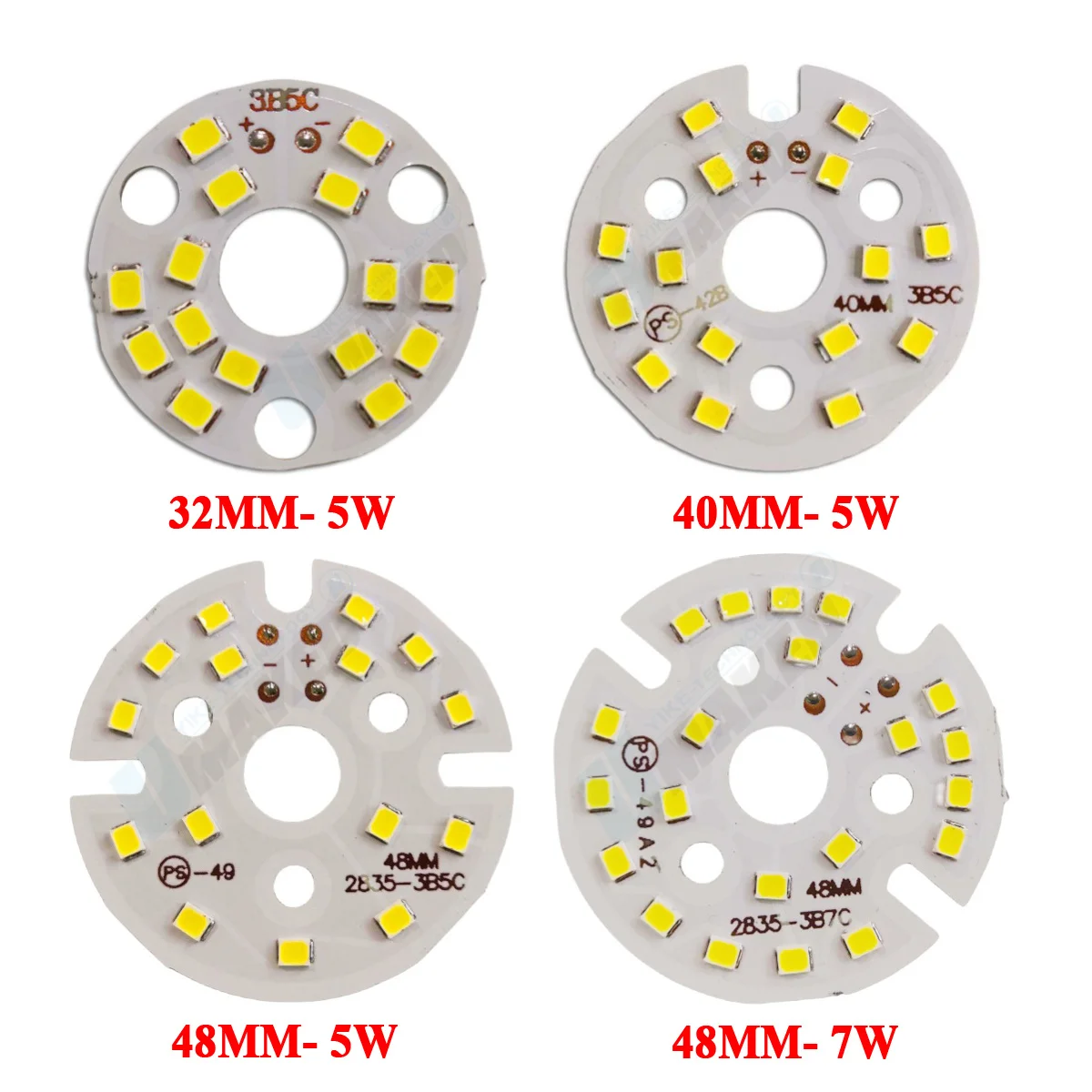 10pcs  5W 7W LED downlight source Ra 80 32/40/48mm bright aluminun PCB panel 3000/4500/6000K DIY for bulb ceiling tracking lamp