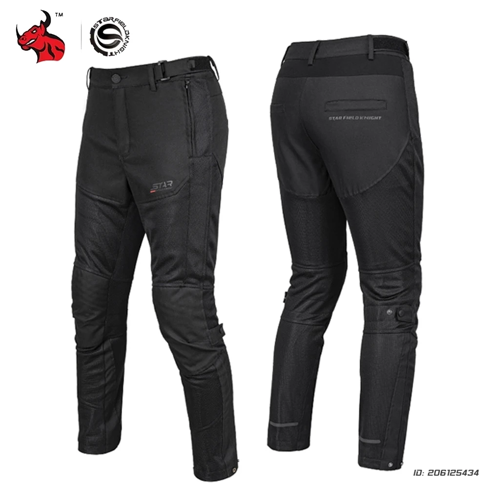 

Riding Breath Net Motorcycle Pants Outdoor Resistant Man Pants Motocross Motorbike Women CyclingTrousers With Protective Gear
