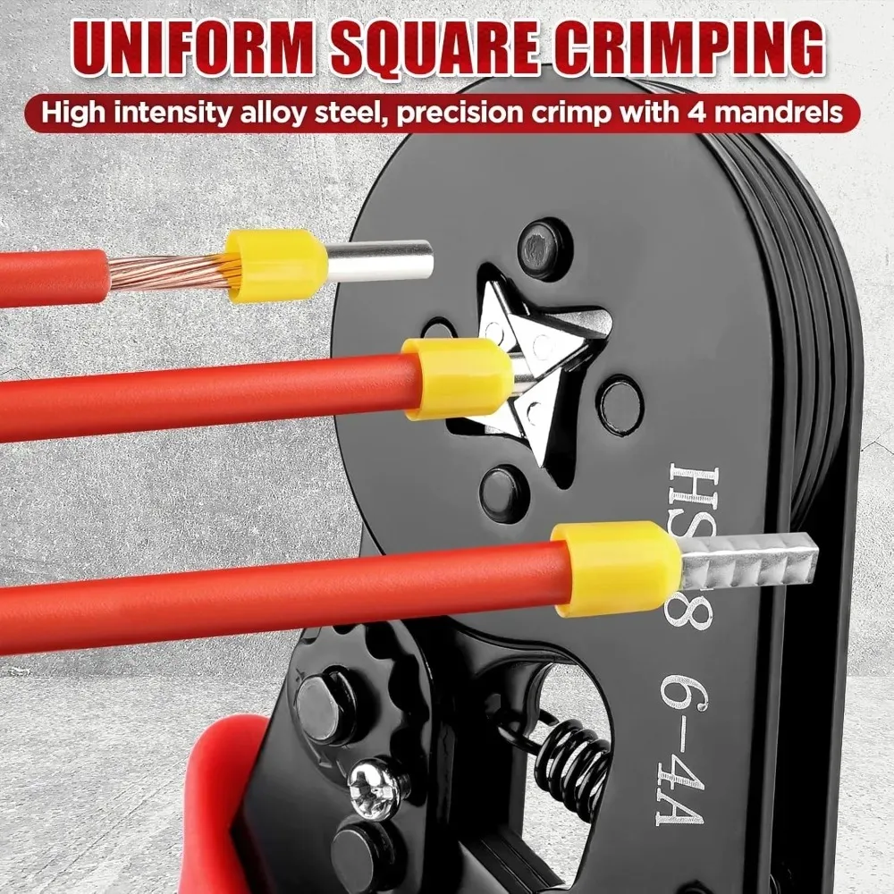 Ferrule Crimping Tool Kit Wire Ferrule Kit -Self-adjustable Ratchet Tool Set-with 1250PCS Wire End Ferrules Crimper Plier