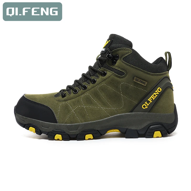 Mens High Top Hiking Boots Advanced Non-Slip Sneakers Comfortable Footwear for All-Terrain Adventures Climbing Hunting Trekking