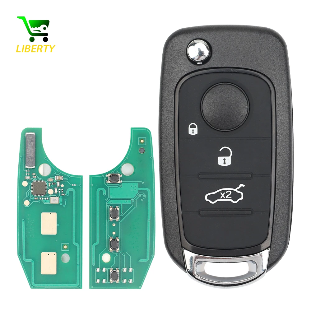 

Liberty 3/4 Button Remote Car Key FSK433.92Mhz MQB Megamos AES ID48 / 4A Chip for Fiat 500X Egea Tipo 2016 2017 2018 SIP22 Blade