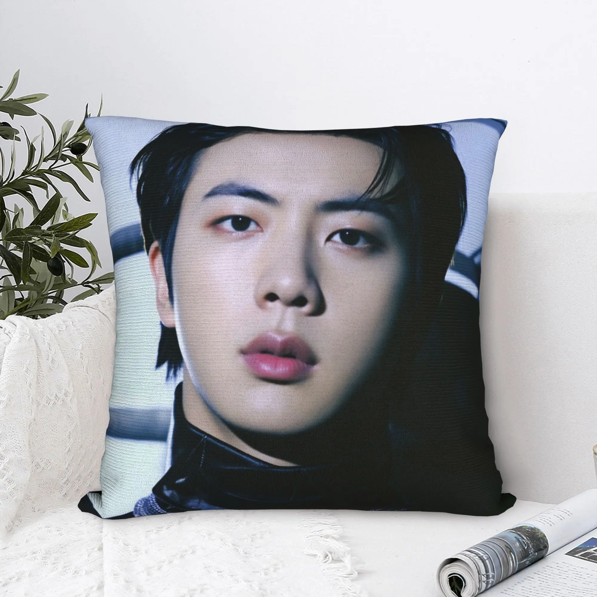 Korean Kpop JinJinJin Cool Boy Pillow Cover  Comfy Cushion Cover Cute Funny Pillow Case For Sofa Home Decor