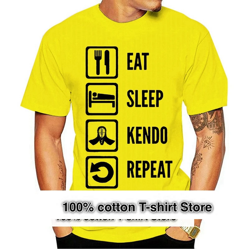 

Kendo Daily Routine Kendo For Kendo Lovers T-Shirt Round Collar Letter Men's T-Shirt 2024 Gents Cotton Fitted Top Quality