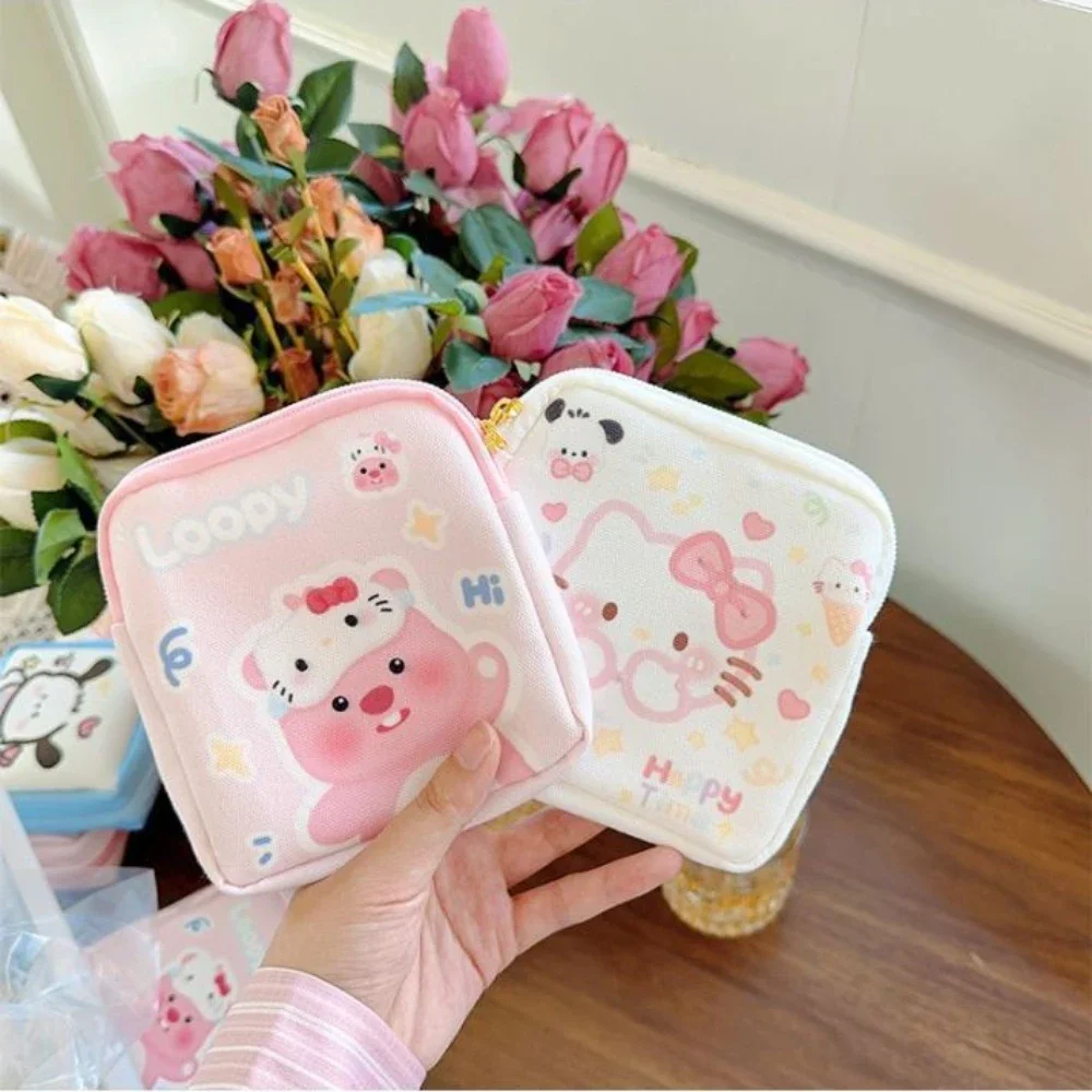 

Cute Cartoon Kitty Coin Purse Women Sanitary Cotton Storage Bag Sanitary Napkin Bags Portable Mini Purse Coin Pouch Clutch Bag