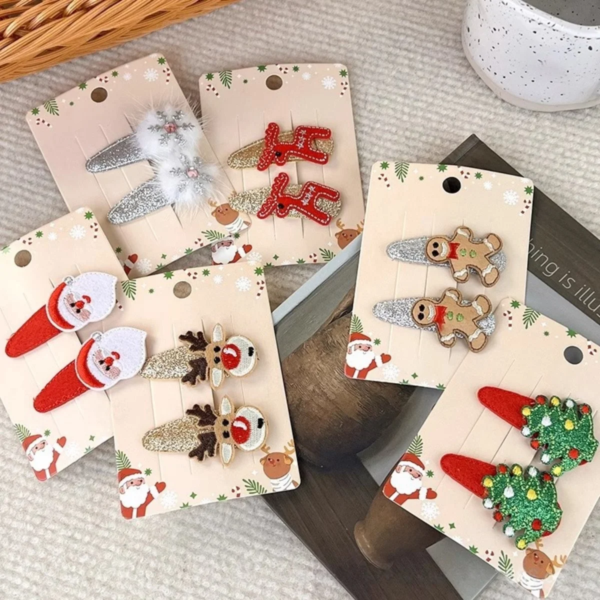 

New Style Christmas Hairpins, Girls' Hair Accessories, Reindeer/Christmas Tree/Santa Claus Bangs BB Clips Side Clips Set