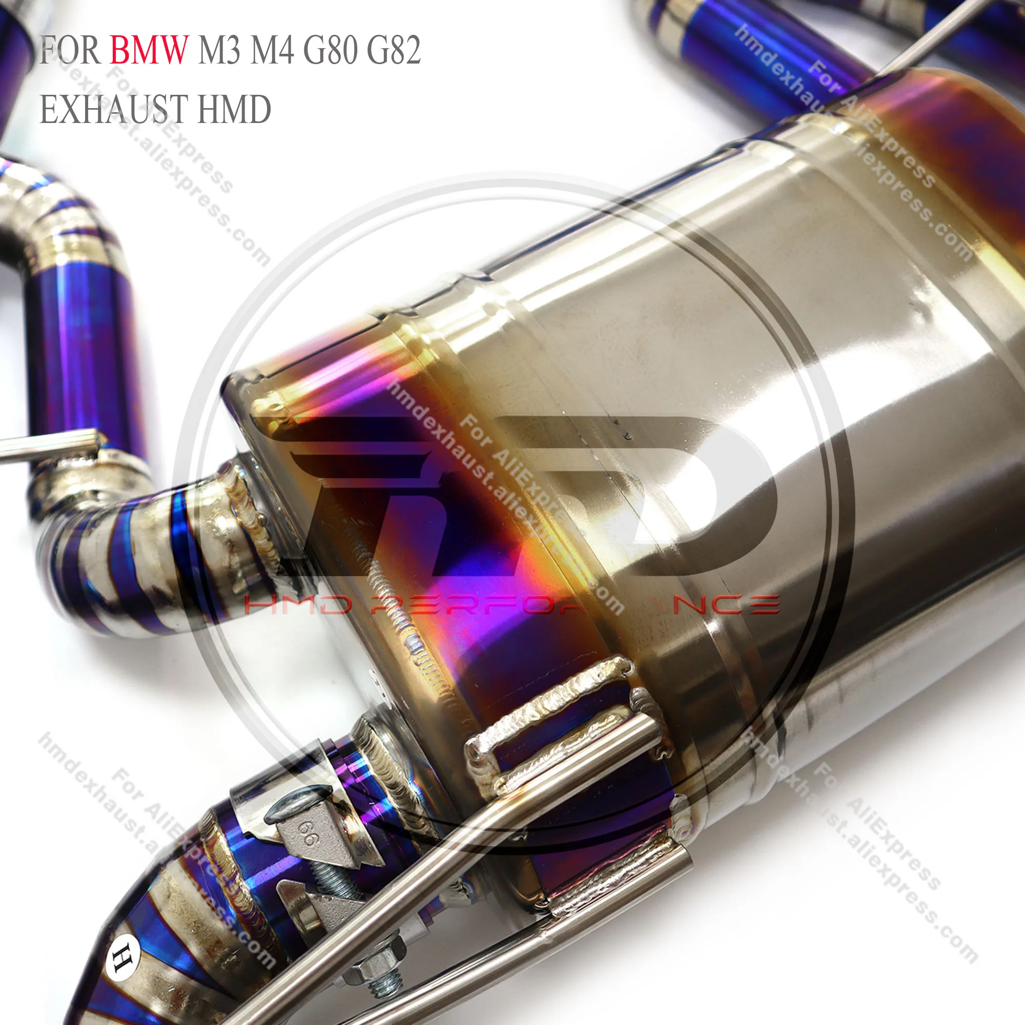 System Performance Catback for BMW M3 M4 G80 G82 3.0T Muffler With Valves And Ti Tips HMD Titanium Exhaust