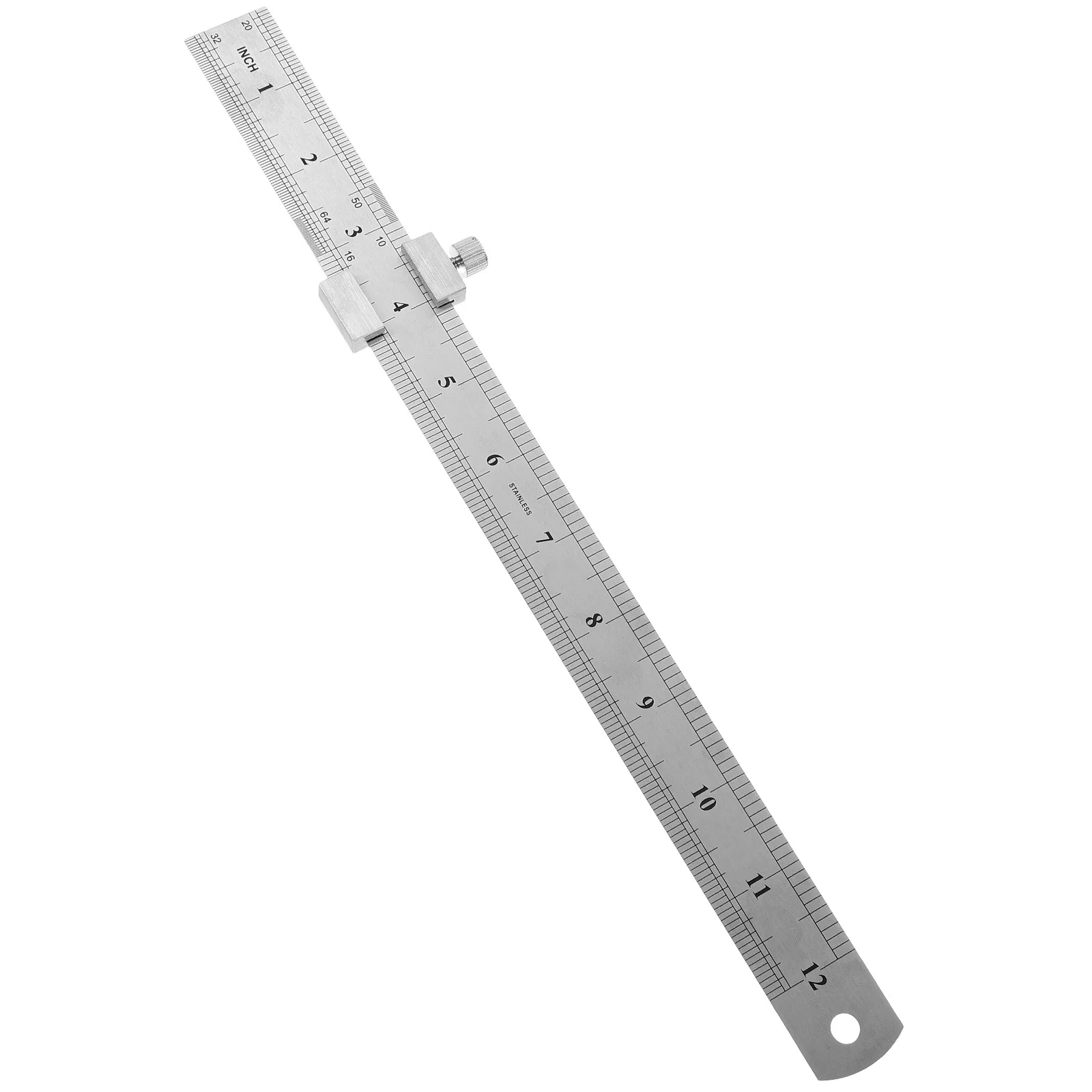 1 Set Stainless Steel 30Cm Heavy Duty Metal Measuring Rule Sliding Positioning Block For Carpentry Drafting Engineering Metric
